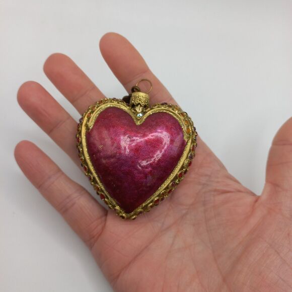Jeweled Heart Ornament by Jay Strongwater Glass with Crystals - Picture 8 of 16